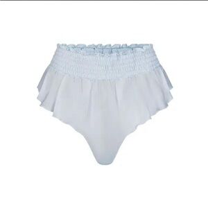 NWT SKIMS romance smocked flutter baby blue thong - Small